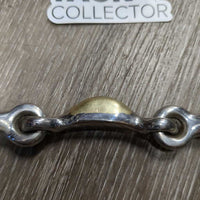 Thin French Link Loose Ring Snaffle, Half Moon Center *vgc, clean, mnr residue, rubs & scratches
