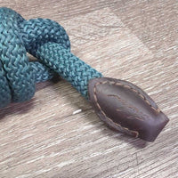 Narrow Nylon Lead Rope, leather ends *vgc/xc, mnr rubs, stains?dusty
