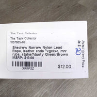 Narrow Nylon Lead Rope, leather ends *vgc/xc, mnr rubs, stains?dusty
