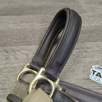 Nylon & Padded Leather Halter, snap, adj *vgc, dirt?stains, residue, mnr scrapes & edge rubs, scratches
