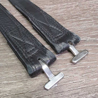 Soft "T Bar" Stirrup Leathers, Loop End, 2 Covers *vgc, dents, scrapes, rubs & threads
