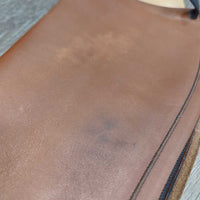 Thick Leather Half Chaps, Back Zips, snap on bottom elastics *vgc, mnr dirt, stains, oxidized & rubs
