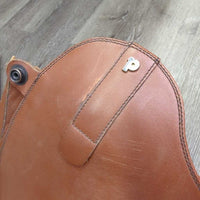 Thick Leather Half Chaps, Back Zips, snap on bottom elastics *vgc, mnr dirt, stains, oxidized & rubs
