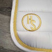 Thick Quilt Jumper Saddle Pad, 2x piping *gc, mnr dirt, hairy, puckers, dingy
