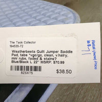 Quilt Jumper Saddle Pad, tabs *vgc/gc, clean, v.hairy, mnr rubs, faded & stains?
