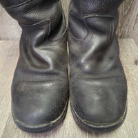 Tall Country Boots, Top Lace *gc, clean & dirty, scuffs, residue, scuffs, scrapes, LOOSE toes
