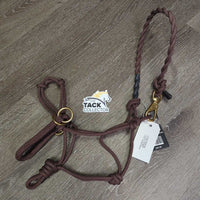 Soft Narrow Nylon Rope Bitless - Halter, Twisted Crown, Tag *new
