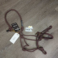 Soft Narrow Nylon Rope Bitless - Halter, Twisted Crown, Tag *new
