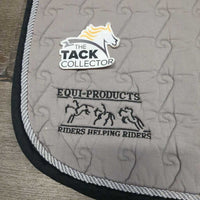 Quilt Jumper Saddle Pad, Piping "Equi Products" *gc/fair, clean, v.puckered, shrunk? cut tabs, older, holes
