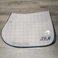 Quilt Jumper Saddle Pad, Piping "Equi Products" *gc/fair, clean, v.puckered, shrunk? cut tabs, older, holes
