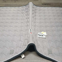 Quilt Jumper Saddle Pad, Piping "Equi Products" *gc/fair, clean, v.puckered, shrunk? cut tabs, older, holes
