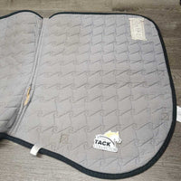 Quilt Jumper Saddle Pad, Piping "Equi Products" *gc/fair, clean, v.puckered, shrunk? cut tabs, older, holes
