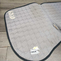 Quilt Jumper Saddle Pad, Piping "Equi Products" *gc/fair, clean, v.puckered, shrunk? cut tabs, older, holes
