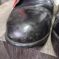 Field Boots, zips, Red Forms *gc, film, rubs, creases, clean, older, folded heels, rubs, scuffs, repaired zips
