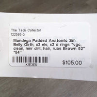 Padded Anatomic Sm Belly Girth, x2 els, x2 d rings *vgc, clean, mnr dirt, hair, rubs
