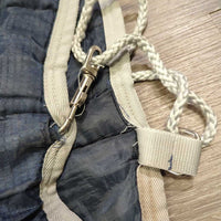 200g Quilt Stable Blanket, tail *vgc, clean, mnr hair, stains, unstiched, missing d ring @ tail, v. mnr snag
