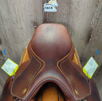 14" Adj *Med/Purple Gullet In *Measures 5.75" M/W R.Pessoa Pony XCH Close Contact, 2 Billet Guards, 2 Front & 2 Back Velcro Blocks, Tan Pessoa Cover, Foam Panels, Flaps: 10.5"L x 10"W Serial # 490009 SF 14
