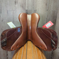 14" Adj *Med/Purple Gullet In *Measures 5.75" M/W R.Pessoa Pony XCH Close Contact, 2 Billet Guards, 2 Front & 2 Back Velcro Blocks, Tan Pessoa Cover, Foam Panels, Flaps: 10.5"L x 10"W Serial # 490009 SF 14

