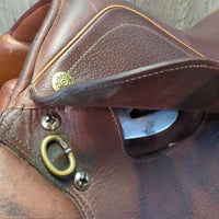 14" Adj *Med/Purple Gullet In *Measures 5.75" M/W R.Pessoa Pony XCH Close Contact, 2 Billet Guards, 2 Front & 2 Back Velcro Blocks, Tan Pessoa Cover, Foam Panels, Flaps: 10.5"L x 10"W Serial # 490009 SF 14
