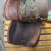 14" Adj *Med/Purple Gullet In *Measures 5.75" M/W R.Pessoa Pony XCH Close Contact, 2 Billet Guards, 2 Front & 2 Back Velcro Blocks, Tan Pessoa Cover, Foam Panels, Flaps: 10.5"L x 10"W Serial # 490009 SF 14
