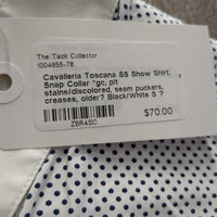 SS Show Shirt, Snap Collar *gc, pit stains/discolored, seam puckers, creases, older?

