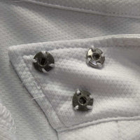 SS Show Shirt, 1/4 Button Up, Snap Collar *gc/fair, snags, runs, v.faded logos, older, threads, loose snaps
