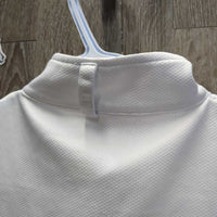 SS Show Shirt, 1/4 Button Up, Snap Collar *gc/fair, snags, runs, v.faded logos, older, threads, loose snaps
