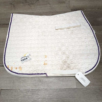 Thick Quilt Jumper Saddle Pad, piping *gc/fair, older, stains, v.rubbed & pilly, dingy, rubs, frayed piping
