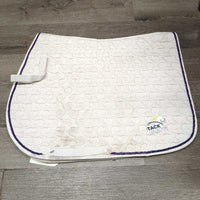 Thick Quilt Jumper Saddle Pad, piping *gc/fair, older, stains, v.rubbed & pilly, dingy, rubs, frayed piping
