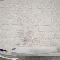 Thick Quilt Jumper Saddle Pad, piping *gc/fair, older, stains, v.rubbed & pilly, dingy, rubs, frayed piping

