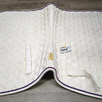Thick Quilt Jumper Saddle Pad, piping *gc/fair, older, stains, v.rubbed & pilly, dingy, rubs, frayed piping
