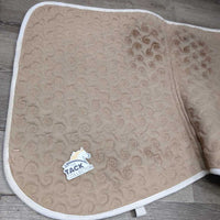 Thick Quilt Jumper Saddle Pad, piping *gc/fair, older, stains, v.rubbed & pilly, dingy, rubs, frayed piping
