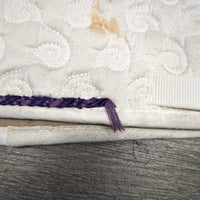 Thick Quilt Jumper Saddle Pad, piping *gc/fair, older, stains, v.rubbed & pilly, dingy, rubs, frayed piping
