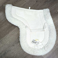 Waffle Fitted Fleece Hunter Saddle Pad *gc, clean, clumpy, thin & rubbed edges, olderf
