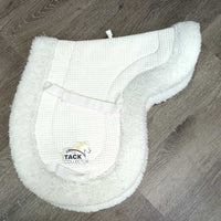 Waffle Fitted Fleece Hunter Saddle Pad *gc, clean, clumpy, thin & rubbed edges, olderf
