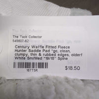 Waffle Fitted Fleece Hunter Saddle Pad *gc, clean, clumpy, thin & rubbed edges, olderf
