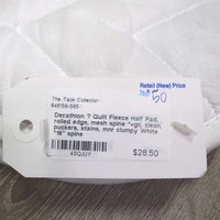 Quilt Fleece Half Pad, rolled edge, mesh spine *vgc, clean, puckers, stains, mnr clumpy
