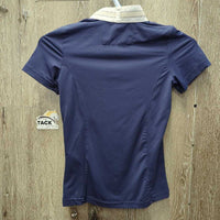 SS 1/4 Zip Show Shirt, bling *vgc, clean, missing bling, mnr hair

