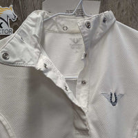 JUNIORS SS Show Shirt, 1/4 Snap Up, snap collar *vgc/gc, seam puckers, puckered, curled & folded collar
