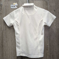 JUNIORS SS Show Shirt, 1/4 Snap Up, snap collar *vgc/gc, seam puckers, puckered, curled & folded collar
