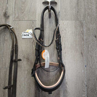 Monocrown Rsd/Padded Bridle, Bling, Cotton Web Reins *vgc/xc, mnr dirt, loose keepers & hairy seams
