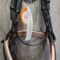 Monocrown Rsd/Padded Bridle, Bling, Cotton Web Reins *vgc/xc, mnr dirt, loose keepers & hairy seams
