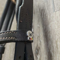 Monocrown Rsd/Padded Bridle, Bling, Cotton Web Reins *vgc/xc, mnr dirt, loose keepers & hairy seams
