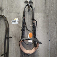 Monocrown Rsd/Padded Bridle, Bling, Cotton Web Reins *vgc/xc, mnr dirt, loose keepers & hairy seams

