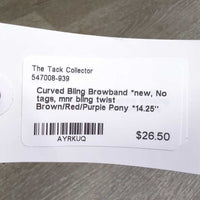 Curved Bling Browband *new, No tags, mnr bling twist
