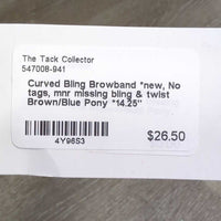 Curved Bling Browband *new, No tags, mnr missing bling & twist
