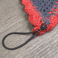 Tie Down Crochet Ear Bonnet Fly Veil, elastic Loop, 2x Bling, 2x Piping *new
