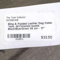 Bling & Padded Leather Dog Collar *new, dirt?stained buckle

