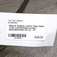 Bling & Padded Leather Dog Collar *new, v.dirt?stained buckle
