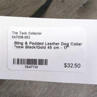 Bling & Padded Leather Dog Collar *new
